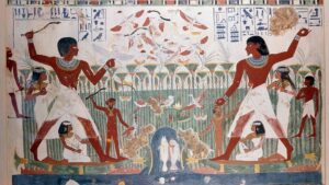 Ancient Egyptians hunting wildfowl