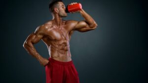 Athlete Drink Protein Shake After Workout