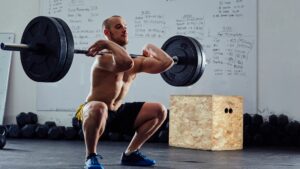 Barbell front squat exercise 