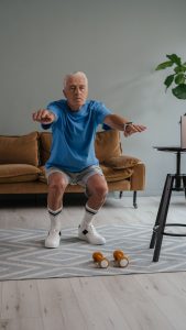 An Elderly Man Exercising