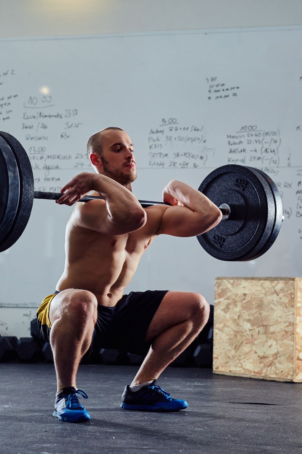 Barbell front squat exercise