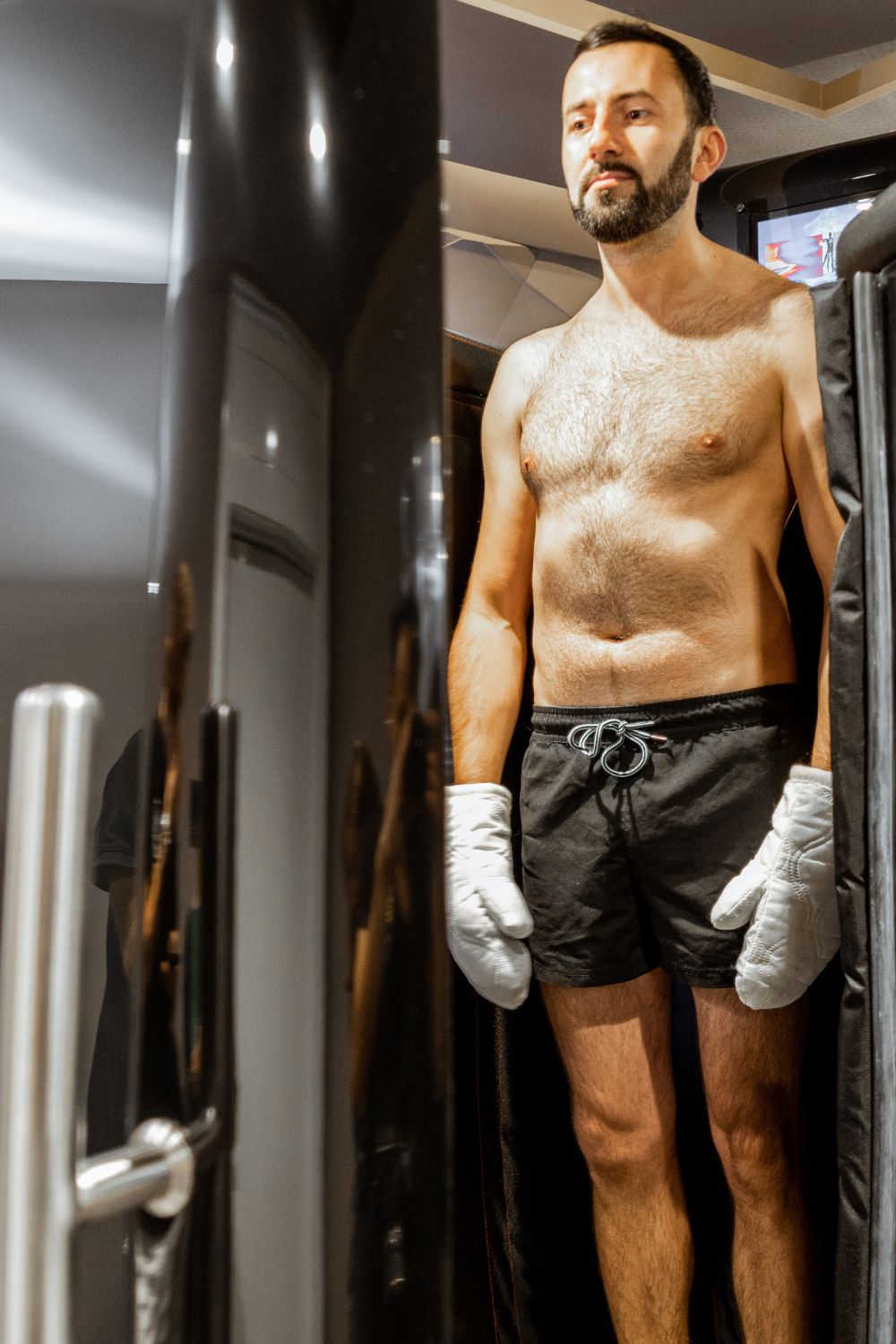 Man Taking a Cryotherapy Treatment